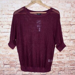 Apt. 9 | Wine and sparkle colored crewknit pullover